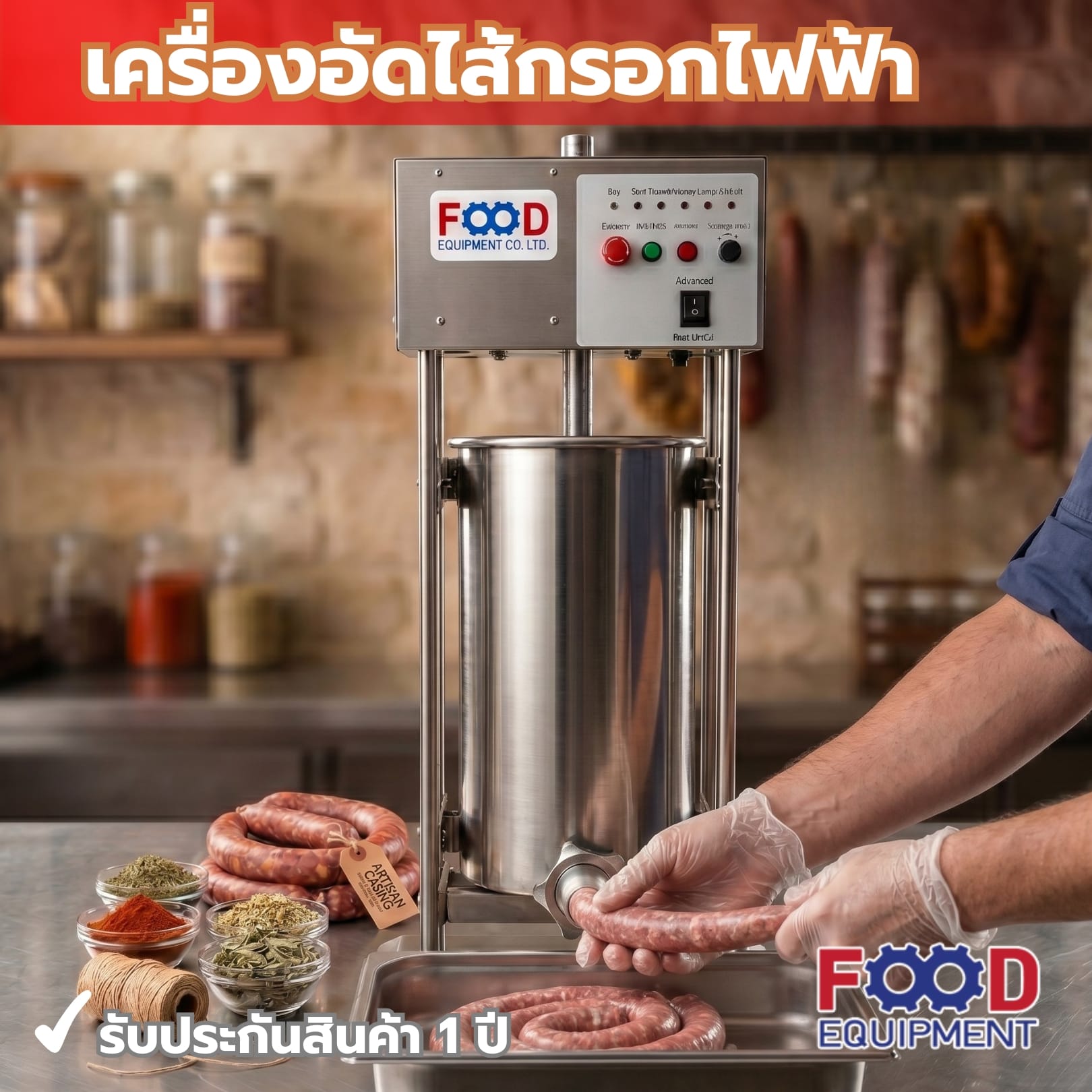 เครื่องอัดไส้กรอกไฟฟ้า FOOD EQUIPMENT รุ่น 10 ลิตร